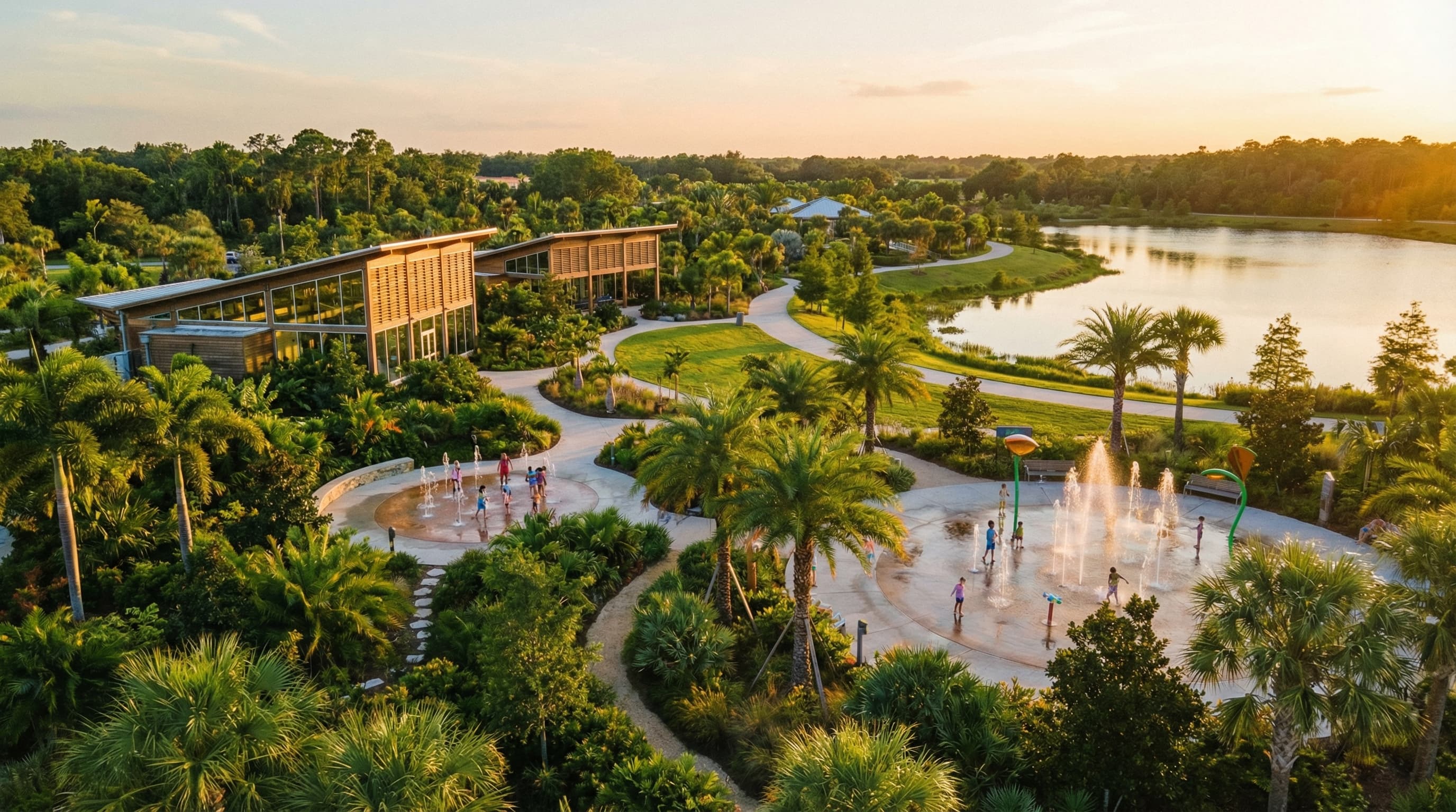 Bonnet Springs Park with lush gardens and water features
